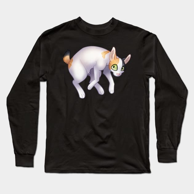 Cozy Japanese Bobtail Cat Long Sleeve T-Shirt by Phoenix Baldwin